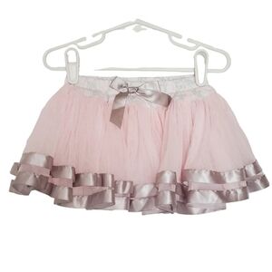 K1005 * Nanette Lepore Top & Tulle Skirt Set Pink Gray Size 12M